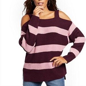 Soho Jeans NY&Co Open Shoulder Knit Sweater